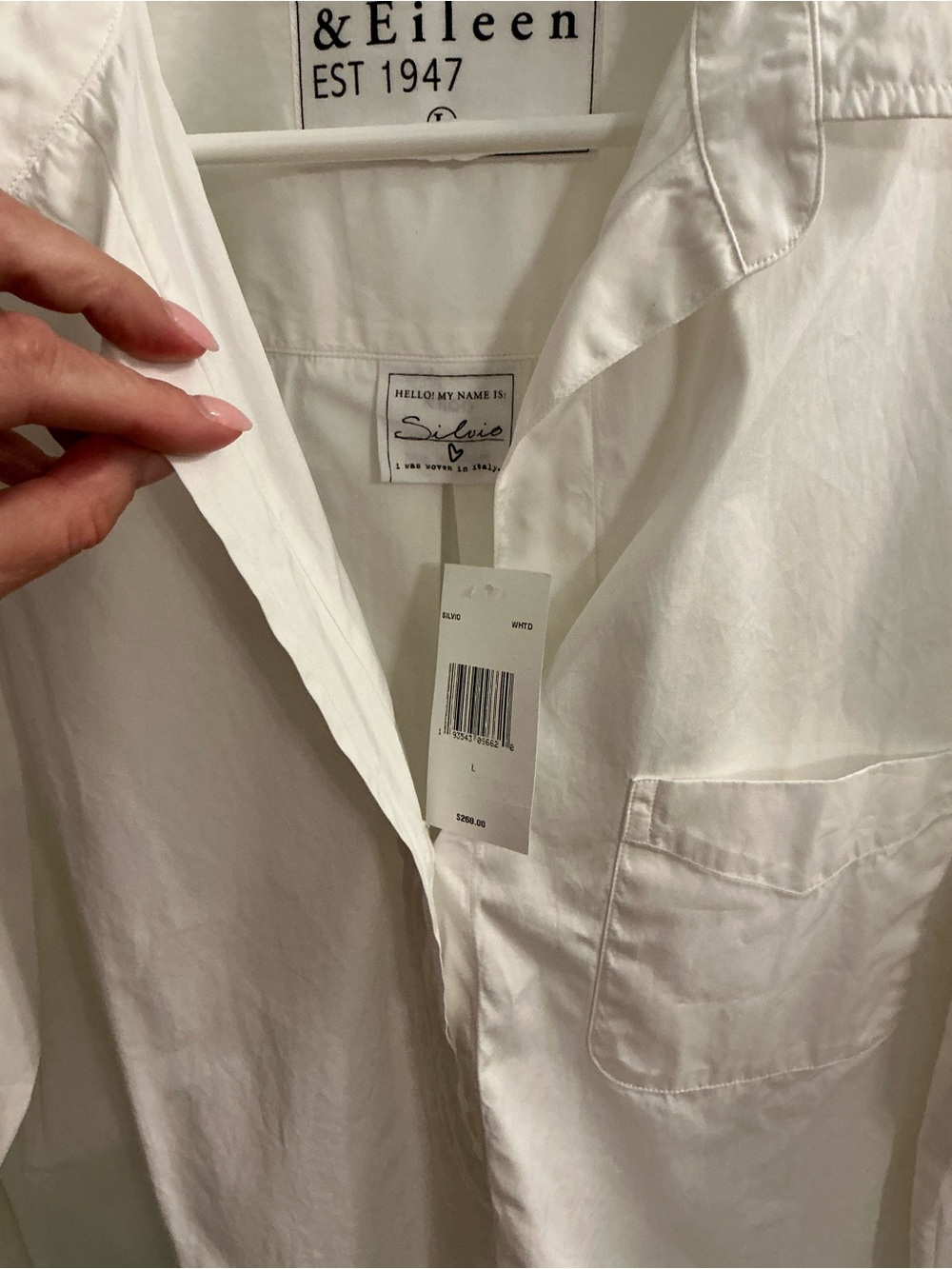NWT Frank & Eileen white Silvio button up shirt sz large - Picture 3 of 4